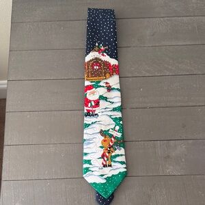 Hallmark Festive Holiday Tie with Santa and Snowman